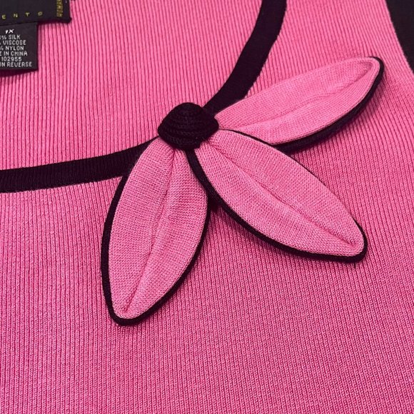 Grace Elements Women's Silk Blend‎ Pink Tank w/ Flower Detail, Size 1X - Picture 4 of 5